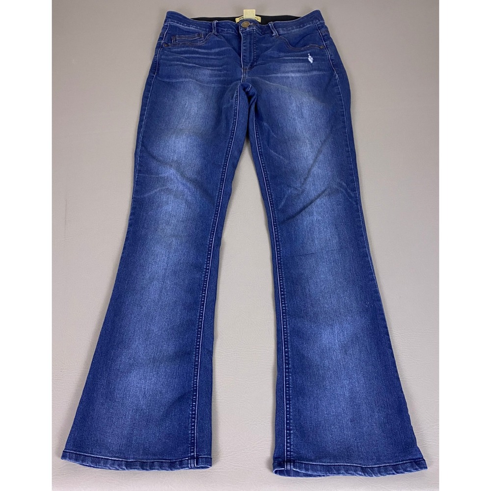Democracy Ab Solution Bootcut Jeans Women's Size 10 Blue Medium Wash Distressed